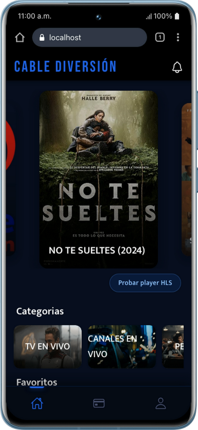 Captura de la app IPTV